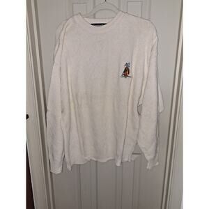 Men's XXL Scottish Isle White Knit Sweater with Golf bag